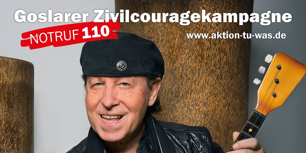 Zivilcouragekampagne - Klaus Meine; Plakatfoto Heike Göttert (Photogeno) Grafik: Thomas Velte
